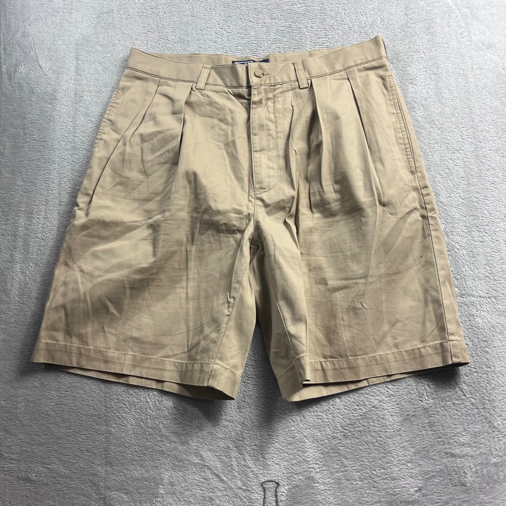 Polo Ralph Lauren Tyler Shorts Mens 34 Tan Khaki Pleated Chino Cotton
